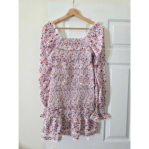 Cake for dinner Floral Mini Smocked Dress L